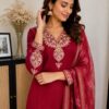 WhatsApp Image 2026-08-01 at 11.15.48 AM (1) Maroon Embroidered Kurta Set with Dupatta