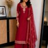 WhatsApp Image 2026-08-01 at 11.15.48 AM Maroon Embroidered Kurta Set with Dupatta