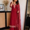 WhatsApp Image 2026-08-01 at 11.15.48 AM (2) Maroon Embroidered Kurta Set with Dupatta