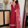 WhatsApp Image 2026-08-01 at 11.15.49 AM Maroon Embroidered Kurta Set with Dupatta