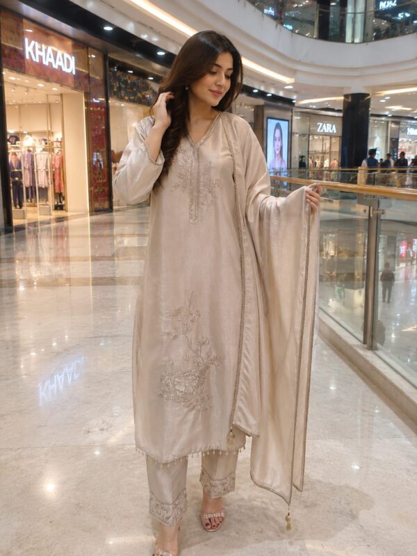 WhatsApp Image 2026-08-01 at 11.18.00 AM Champagne Beige Embroidered Kurta Set with Dupatta