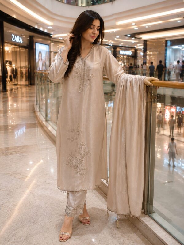 WhatsApp Image 2026-08-01 at 11.18.02 AM Champagne Beige Embroidered Kurta Set with Dupatta