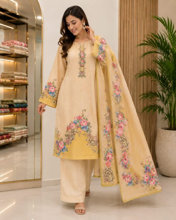 WhatsApp Image 2026-08-01 at 11.18.21 AM (1) Butter Yellow Floral Printed Kurta Set with Dupatta
