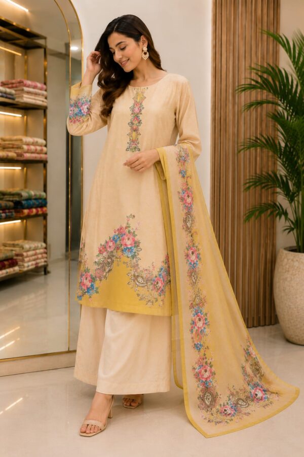 WhatsApp Image 2026-08-01 at 11.18.22 AM (1) Butter Yellow Floral Printed Kurta Set with Dupatta