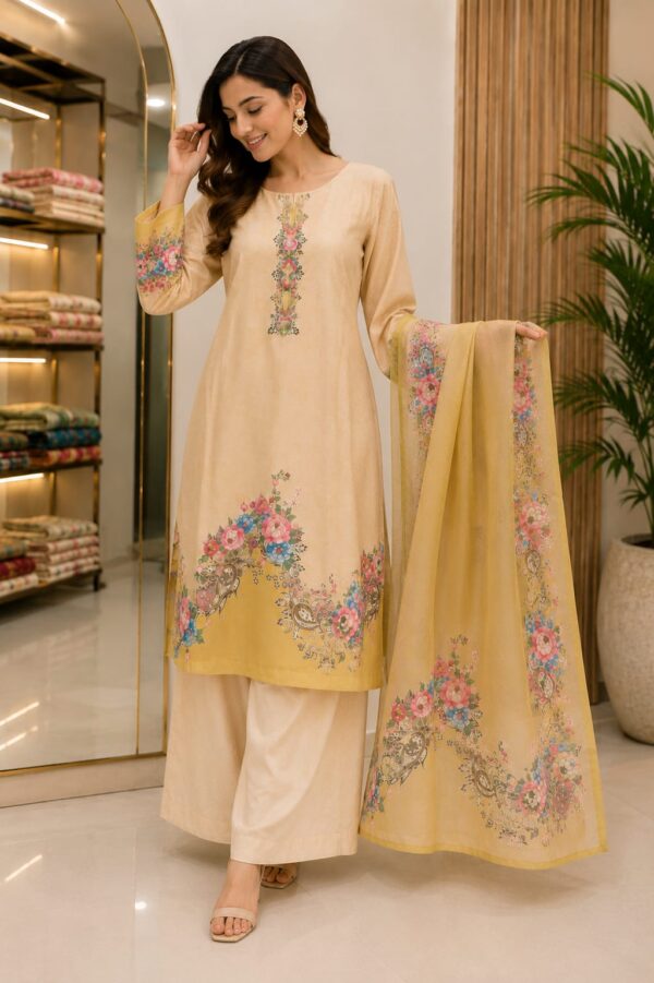 WhatsApp Image 2026-08-01 at 11.18.22 AM Butter Yellow Floral Printed Kurta Set with Dupatta