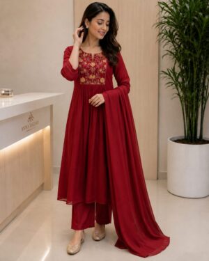 Ruby Grace Embroidered Frock Suit Set