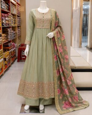 Noor Blossom Embroidered Frock Suit Set
