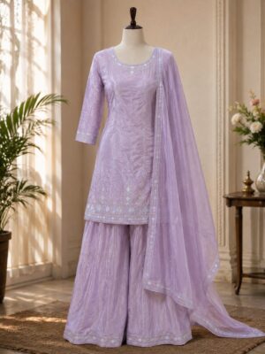Lilac Grace Embroidered Suit Set