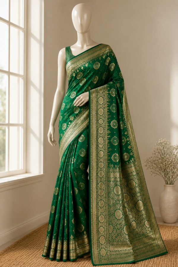 Emerald Traditional Woven Saree