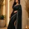 Emerald Green Lace Border Saree