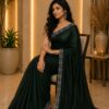 Emerald Green Lace Border Saree