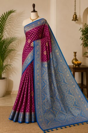 Two-Tone Traditional Woven Saree