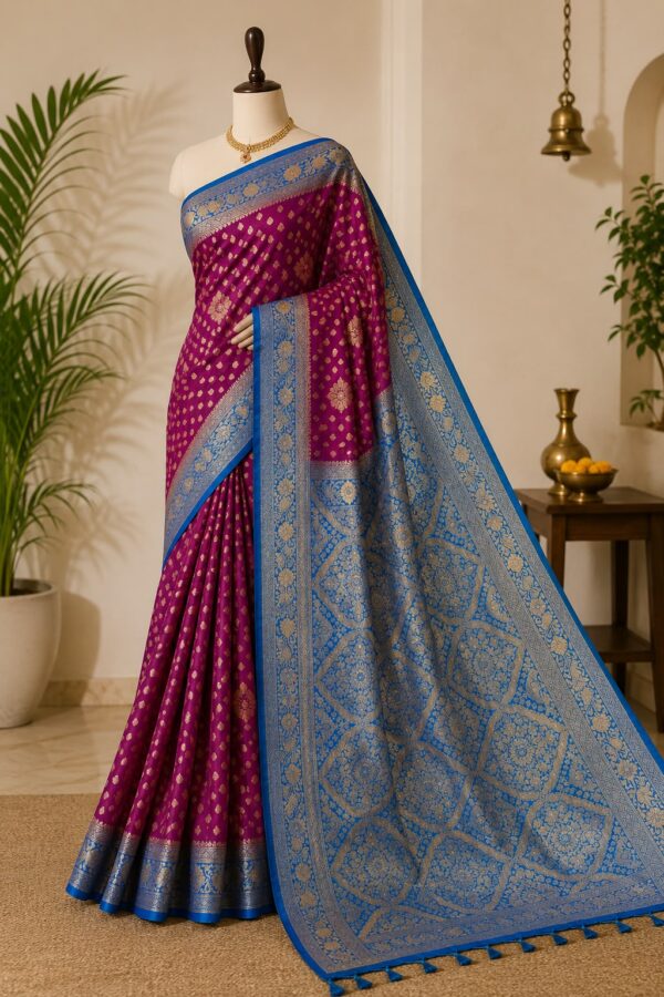 Two-Tone Traditional Woven Saree