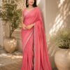 Coral Pink & Teal Woven Saree (Copy)