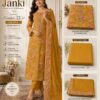 Mustard Floral Jam Satin Unstitched Suit Set