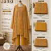 Mustard Floral Jam Satin Unstitched Suit Set