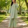 Sage Green Embroidered Unstitched Suit Set