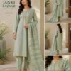 Sage Green Embroidered Unstitched Suit Set