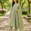 Sage Green Embroidered Unstitched Suit Set