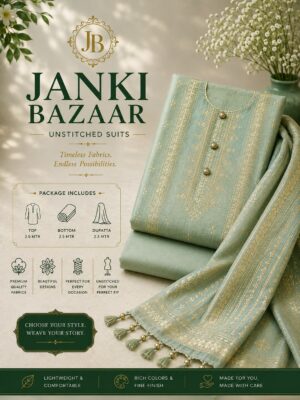 Sage Green Embroidered Unstitched Suit Set