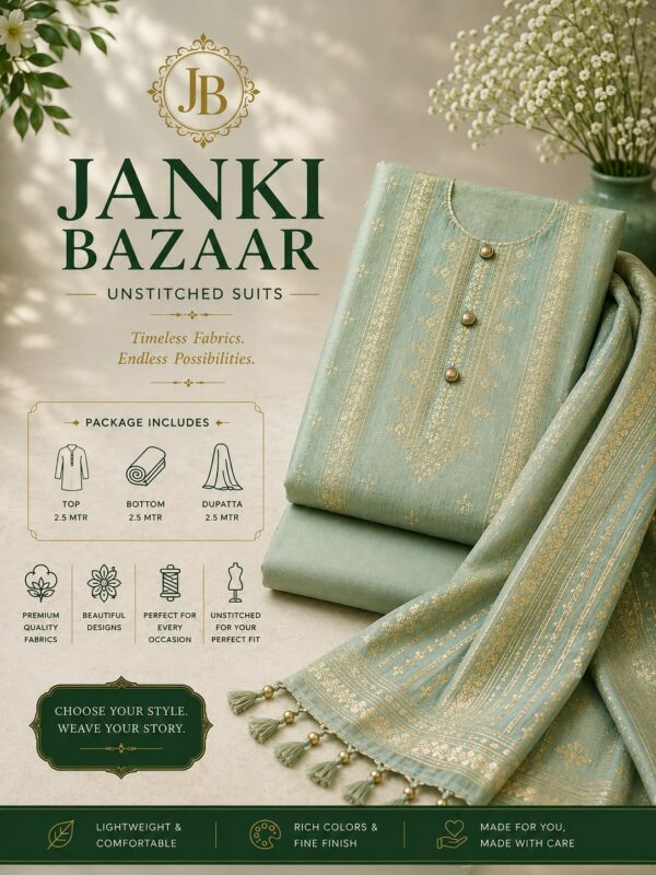 Sage Green Embroidered Unstitched Suit Set