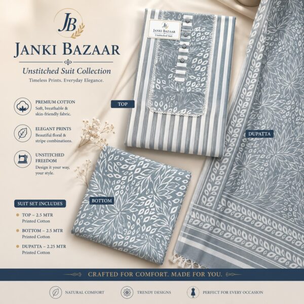 Handloom Cotton Unstitched Suit Set
