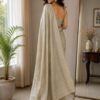 Ivory Pearl Woven Saree