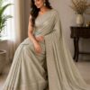 Ivory Pearl Woven Saree