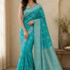 Turquoise Printed Saree