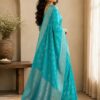 Turquoise Printed Saree