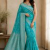 Turquoise Printed Saree