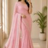 Pastel Pink Embroidered Saree