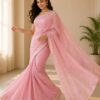 Pastel Pink Embroidered Saree