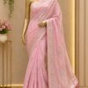 Pastel Pink Embroidered Saree