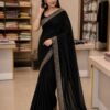 Black Embroidered Border Saree