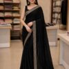 Black Embroidered Border Saree