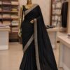 Black Embroidered Border Saree