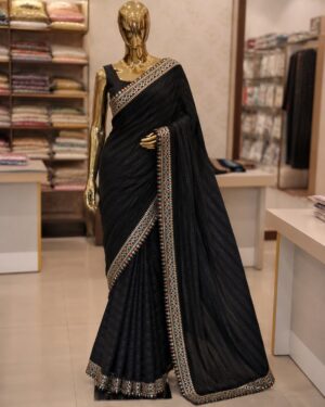 Black Embroidered Border Saree