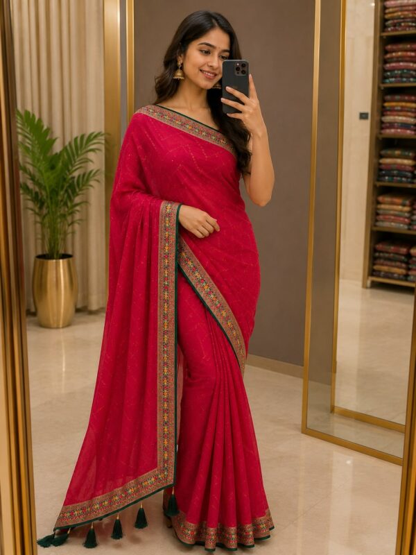 Rani Pink Ethnic Elegance Saree
