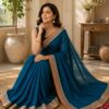 Teal Blue Ethnic Elegance Saree