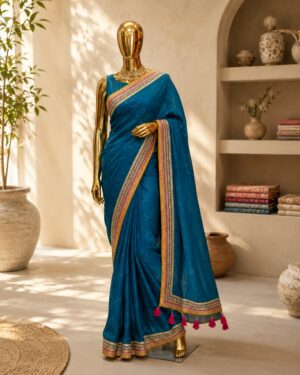 Teal Blue Ethnic Elegance Saree