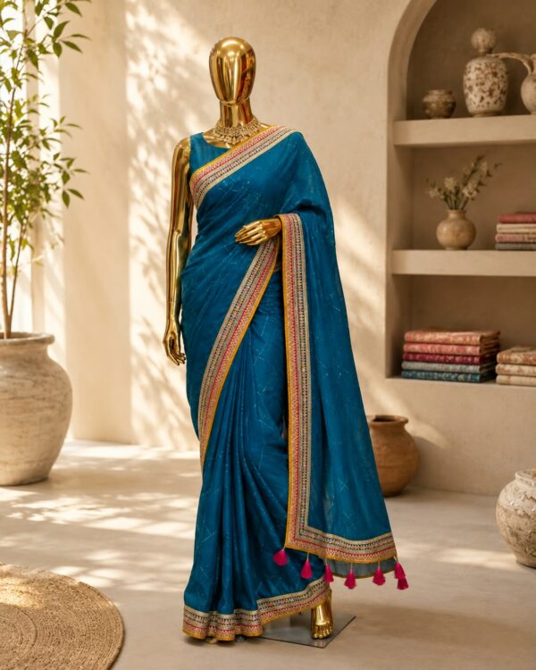 Teal Blue Ethnic Elegance Saree