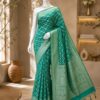 Teal Green Banarasi Jacquard Saree