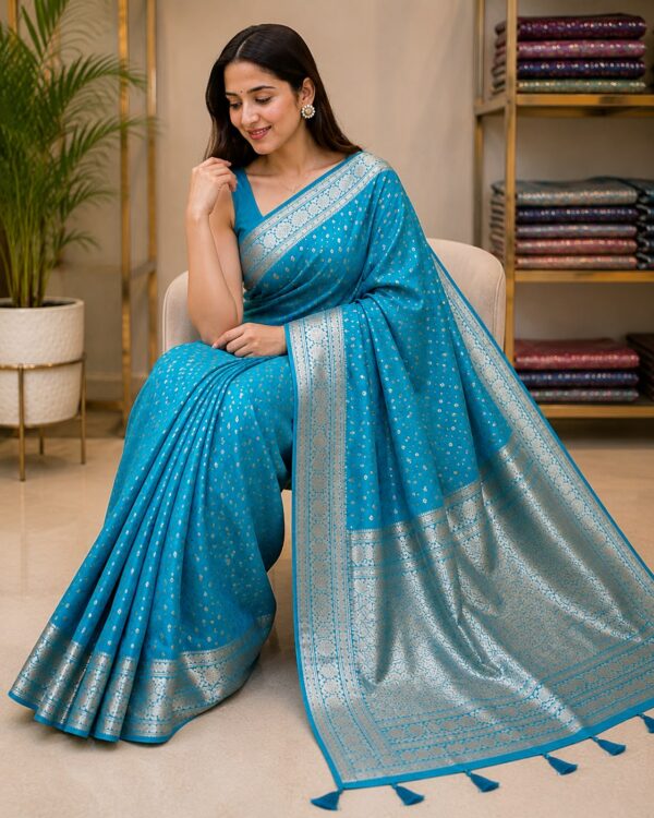 WhatsApp Image 2026-09-03 at 3.36.56 PM Teal Blue Banarasi Silk Saree