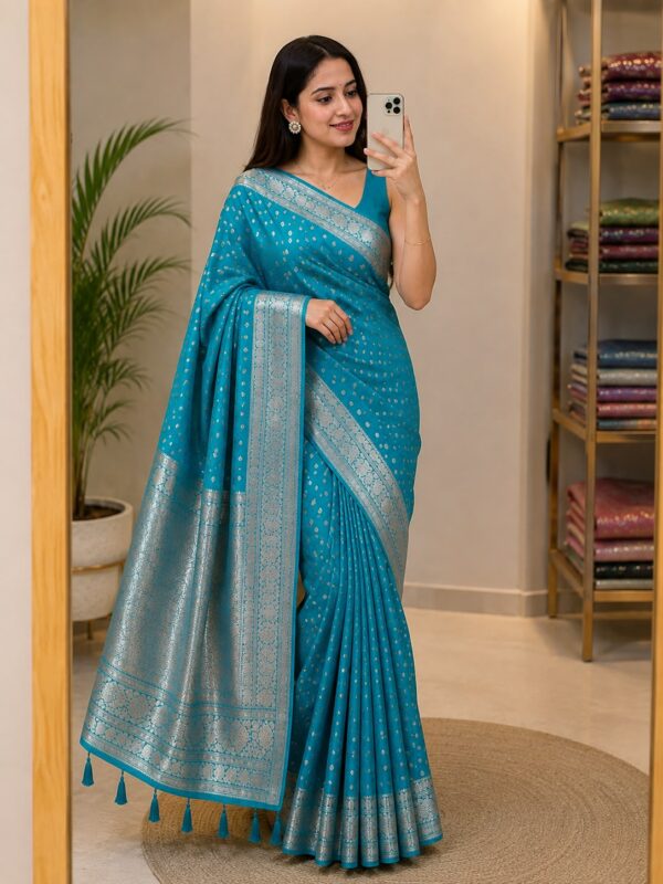 WhatsApp Image 2026-09-03 at 3.36.57 PM Teal Blue Banarasi Silk Saree