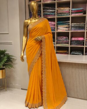 Mustard Glow Designer Saree