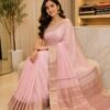 Pastel Pink Designer Saree