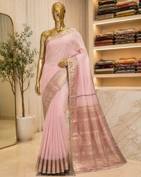 Pastel Pink Designer Saree