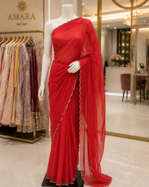 Dazzling Scallop Luxe Saree