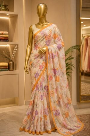 Floral Elegance Printed Saree
